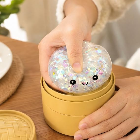 Squishy Dumplings Cute Squishy Dumpling Stress Relief with Steamer