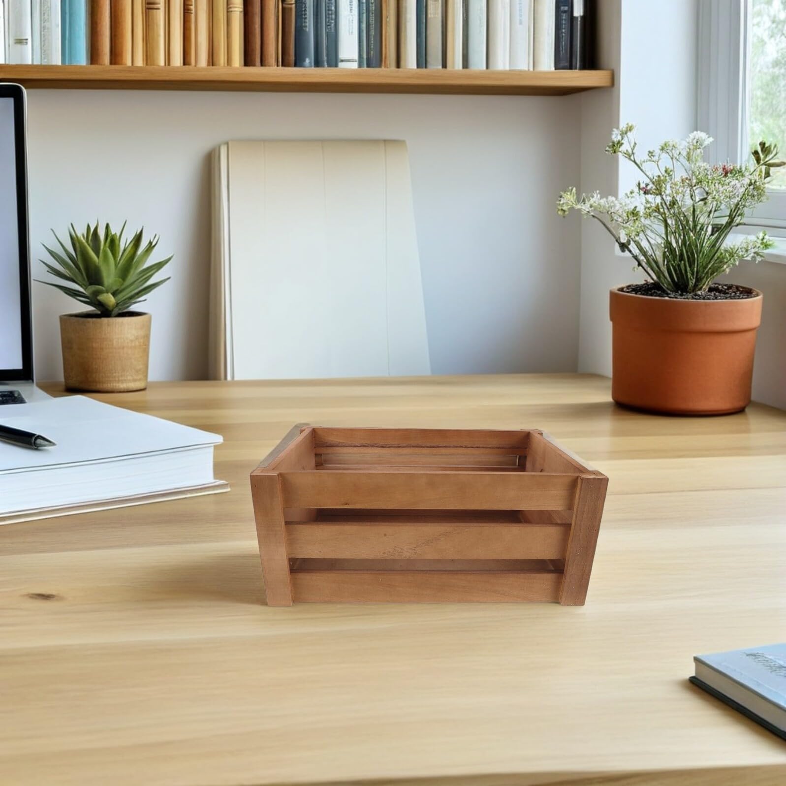 Cabilock Scatola Porta Dischi in Legno Rettangolare Grande 35x25x15 Cm, Contenitore per Vinili e Album, Supporto per Archiviazione di Dischi in Vinile per Uso Domestico e Collezionisti