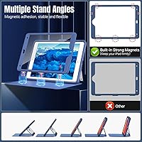 Vista 4 de MoKo Funda para iPad de 9 generación 2021, iPad de 8 generación 2020, iPad de 7 generación 2019 con soporte para lápices, protector de pantalla