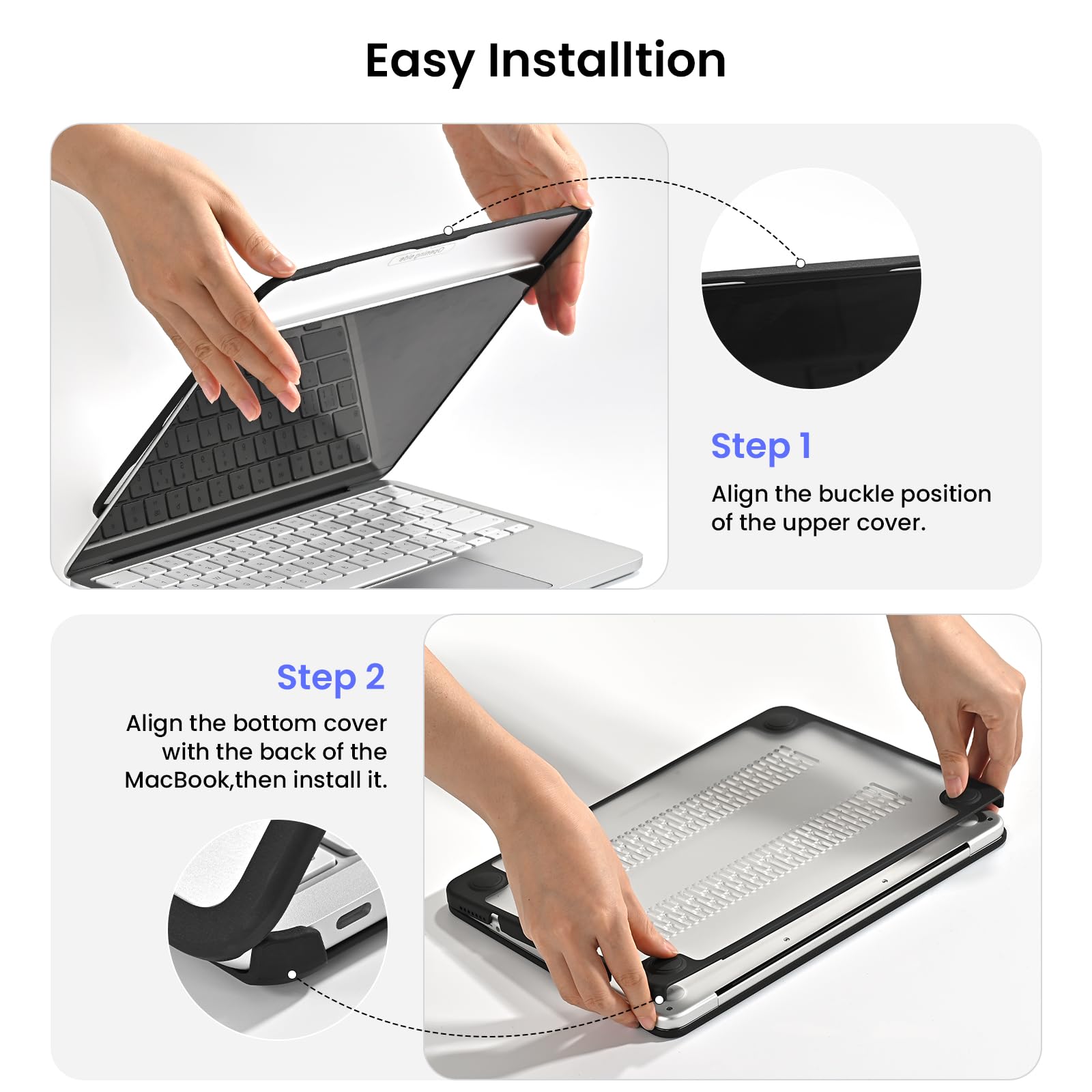 BlueSwan Custodia Compatibile con MacBook Neo 13 pollici 2026, Armatura in TPU Anti-crepa con Chip A18 Pro (A3404) e Display Liquid Retina da 13", Cover Rigida Opaca Ultra Sottile - Trasparente opaco