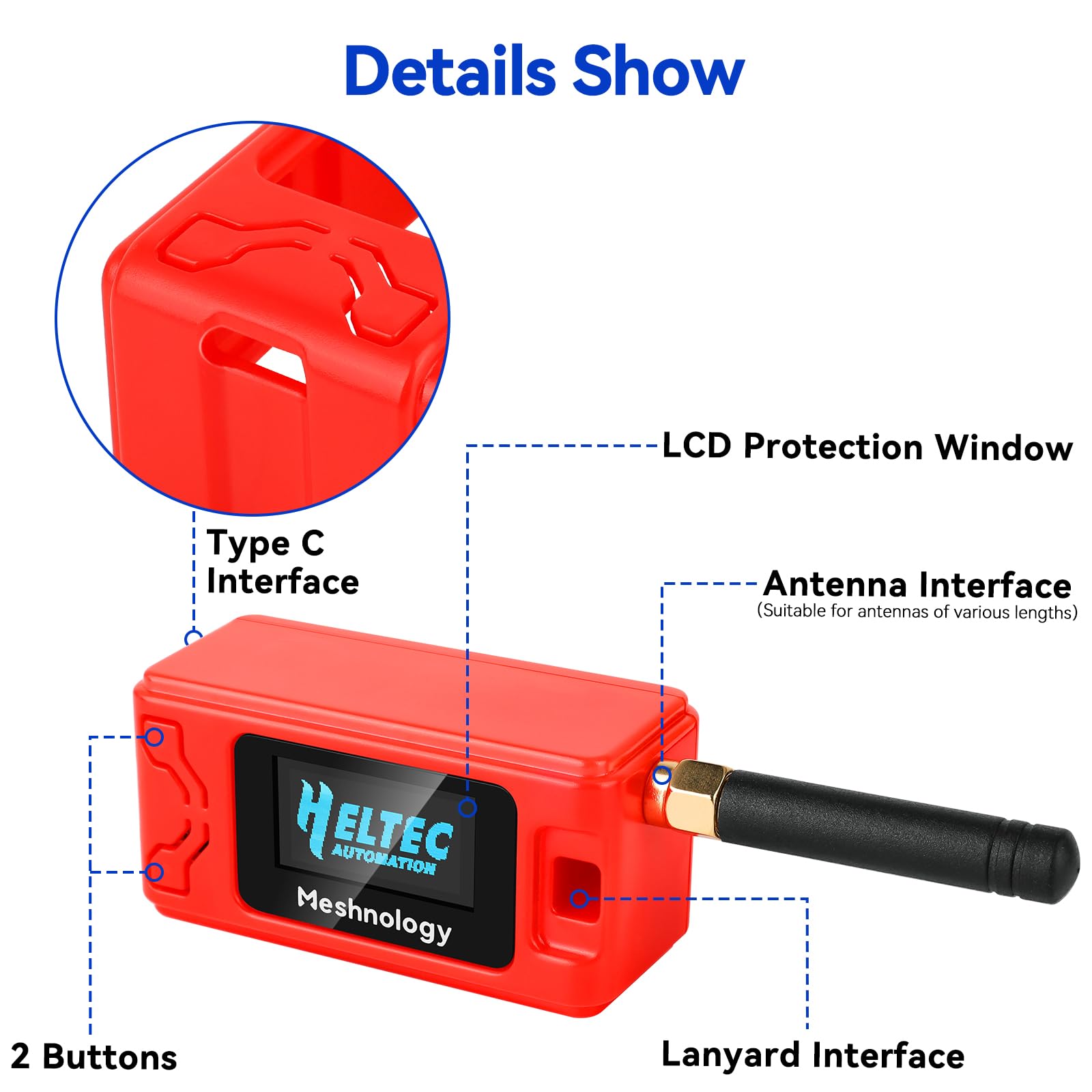Juego de 2 Placas de Desarrollo ESP32 Lora V3 + batería de 1100 mAh + Funda Protectora – con Antena de 868 MHz y Dispositivos Lora V3 SX1262 para Meshtastic AR duino LoRawan IOT (N30 versión, Rojo)