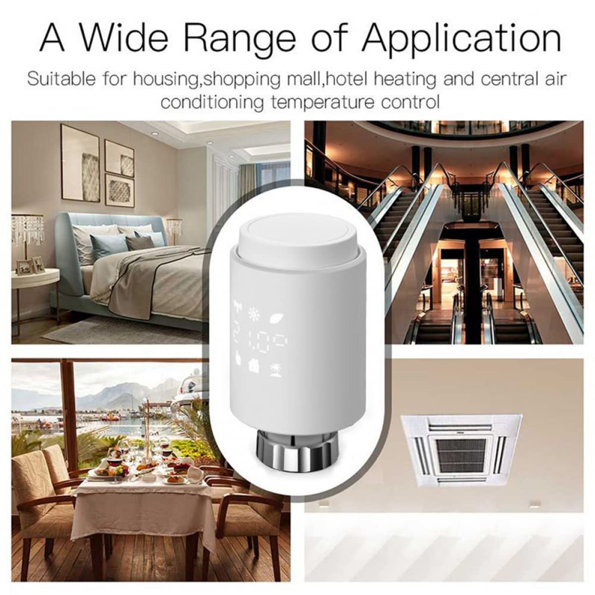 Thermostat Heizkörperthermostat Elektronisch - Smart Programmierbares WLAN Erweiterbares Heizkörperthermostatventil - Thermostat heizung Digital - Kompatibel für Google-Home und AIexa (Hub enthalten)