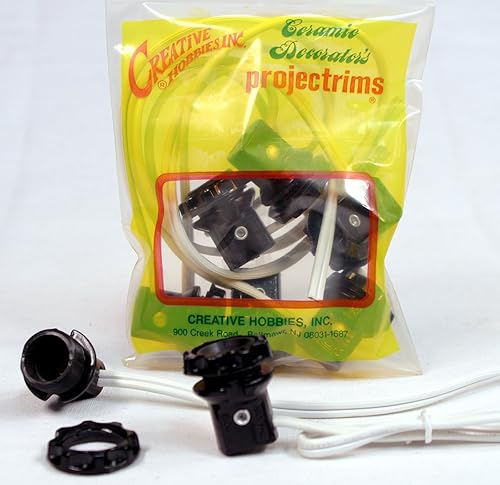 Miniatura 4 de Creative Hobbies® LP1970 Candelabros fenólicos (E12) Bases con hombro de 1.25 pulgadas y anillo de tornillo - Cables de alambre de 8 pulgadas |