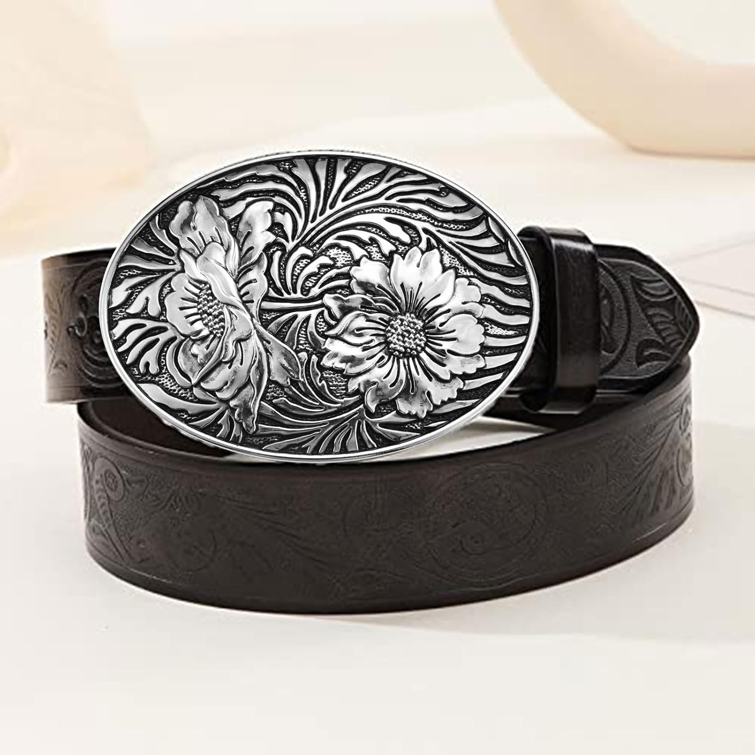 Western Belt Buckle for Women, Texas Flower Belt Buckles│Halloween Christmas Cowgirl Belt Buckle Gift - Image 7