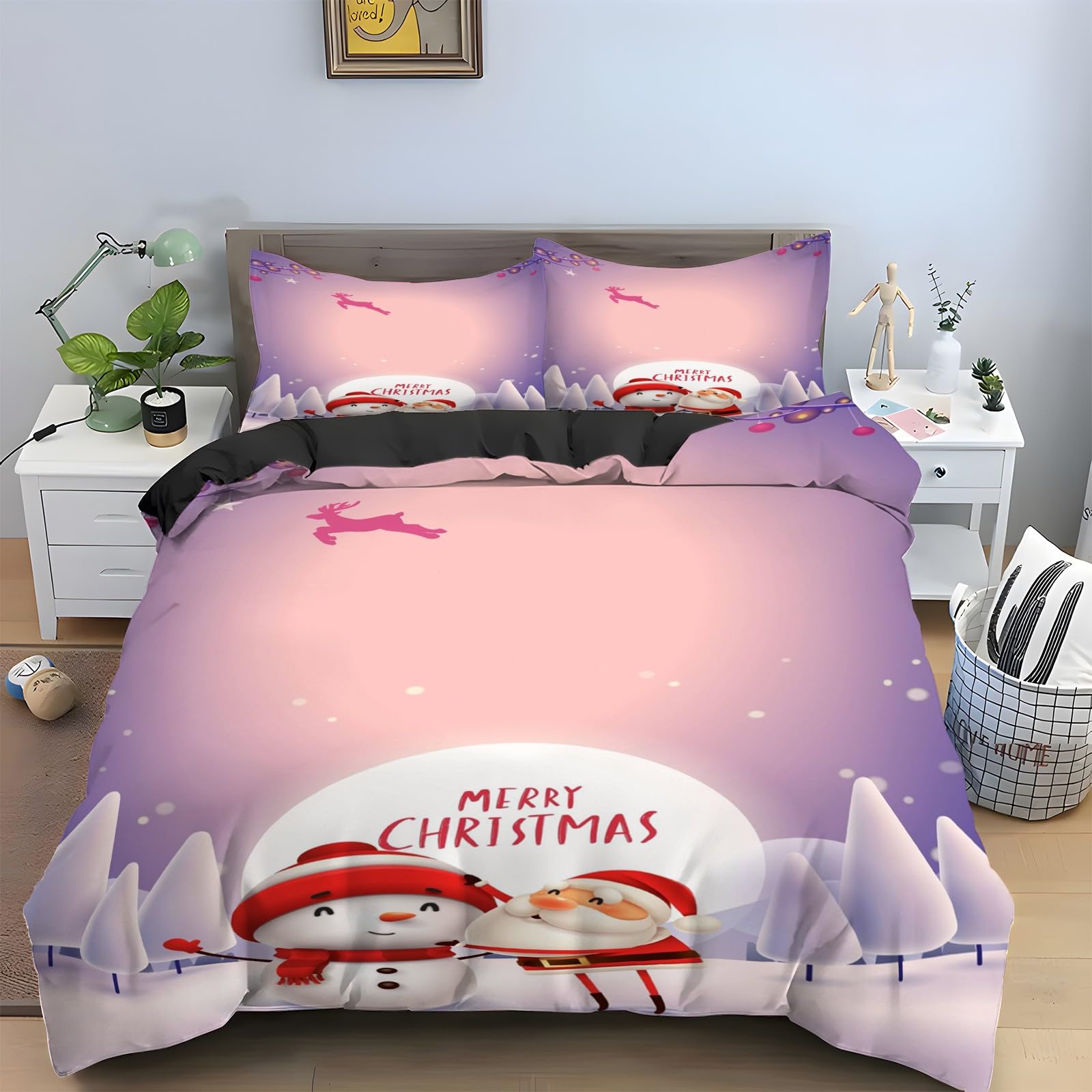 Housse de couette 240 x 260 Noël à offrir pour décorer la chambre des parents au réveillon