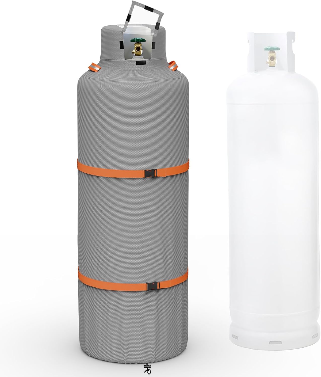 100lb Propane Tank Cover, Heavy-Duty Waterproof Outdoor Gas Cylinder Cover, All-Weather Dustproof, Fits Standard 100lb Tank Cylinder-15.7" Dia x 48.8" H,Gray