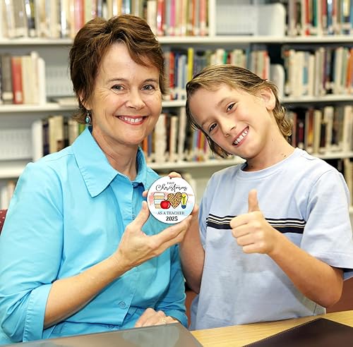 Miniatura 5 de FLYAB Adornos de Navidad para profesores 2024, adorno de primera Navidad como profesora, regalos de agradecimiento para profesores, adornos de