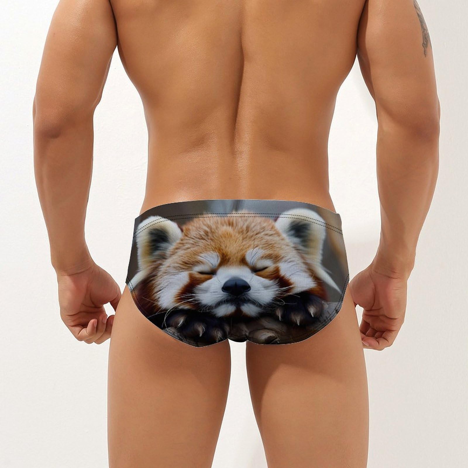 Red Panda Mens Swim Briefs Quick Dry Swim Trunk Bikini Underwear Swimsuit 2XL