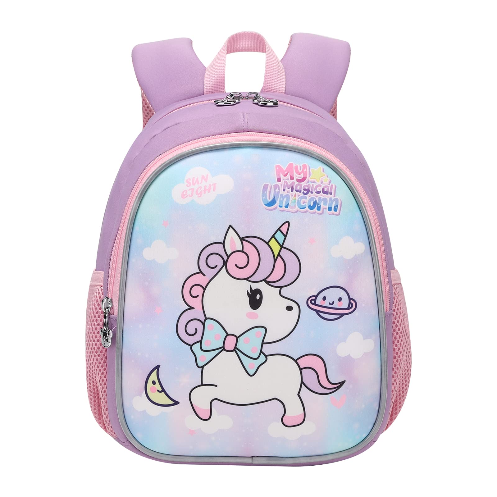 Tanou Mochila Pequeña Niña, 7 litros Mochilas Infantiles Niña Ultraligeros para la Guarderia Preescolar, Lindo Mochila Escolar para Niñas Pequeños, 2-5 Años, Morado