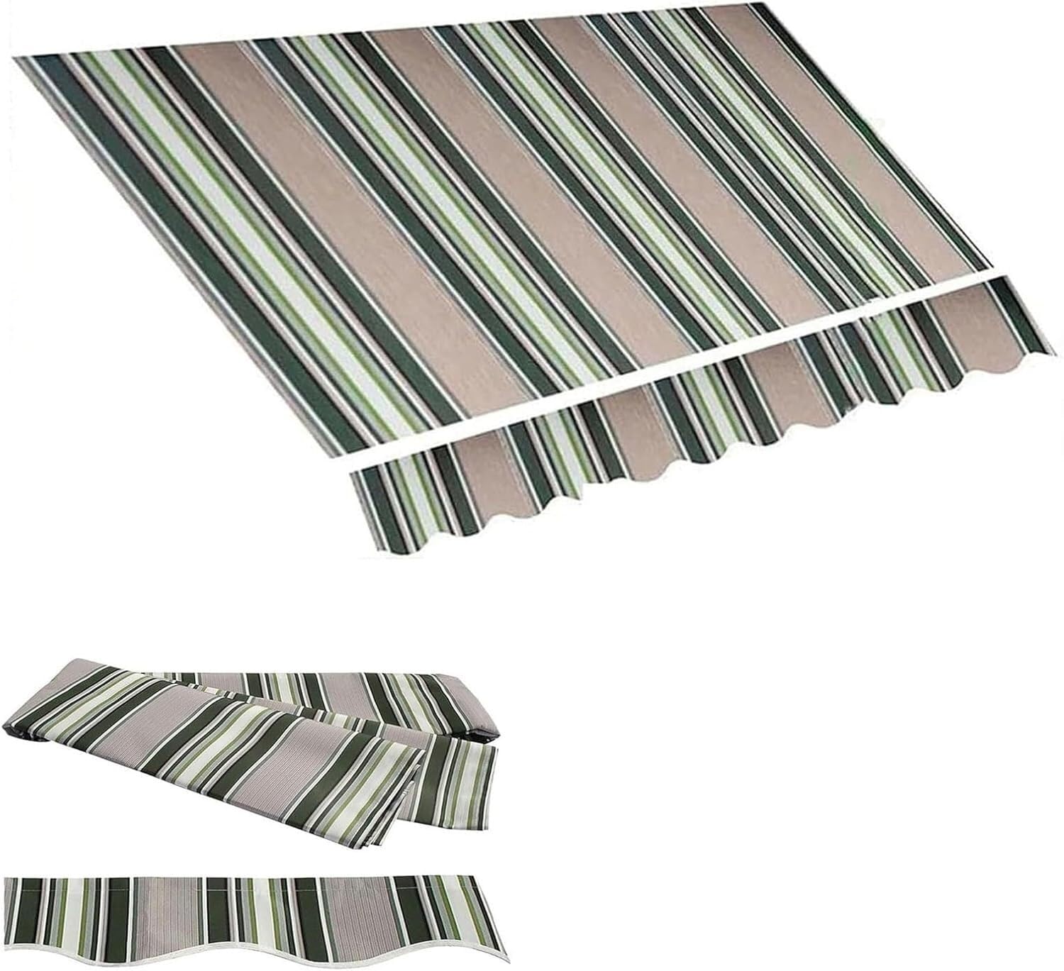 GJZQDKX Retractable Patio Umbrella Canopy Replacement Waterproof Polyester Fabric Outdoor Awning Cover for Door & Window Sunshade for Deck & Garden