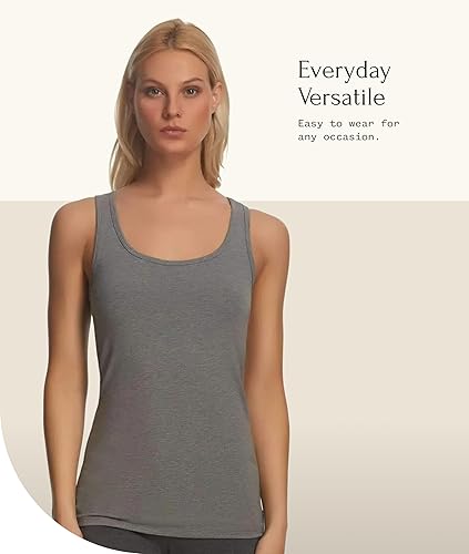 Miniatura 5 de Felina Camiseta sin mangas de algodón sin costuras para mujer, camiseta de entrenamiento (paquete de 3)