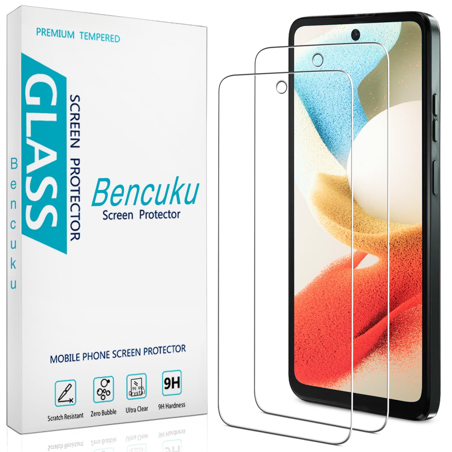 Protector de pantalla de vidrio templado diseñado para Motorola Moto G 5G (2024), antiarañazos, sin burbujas (2 unidades)
