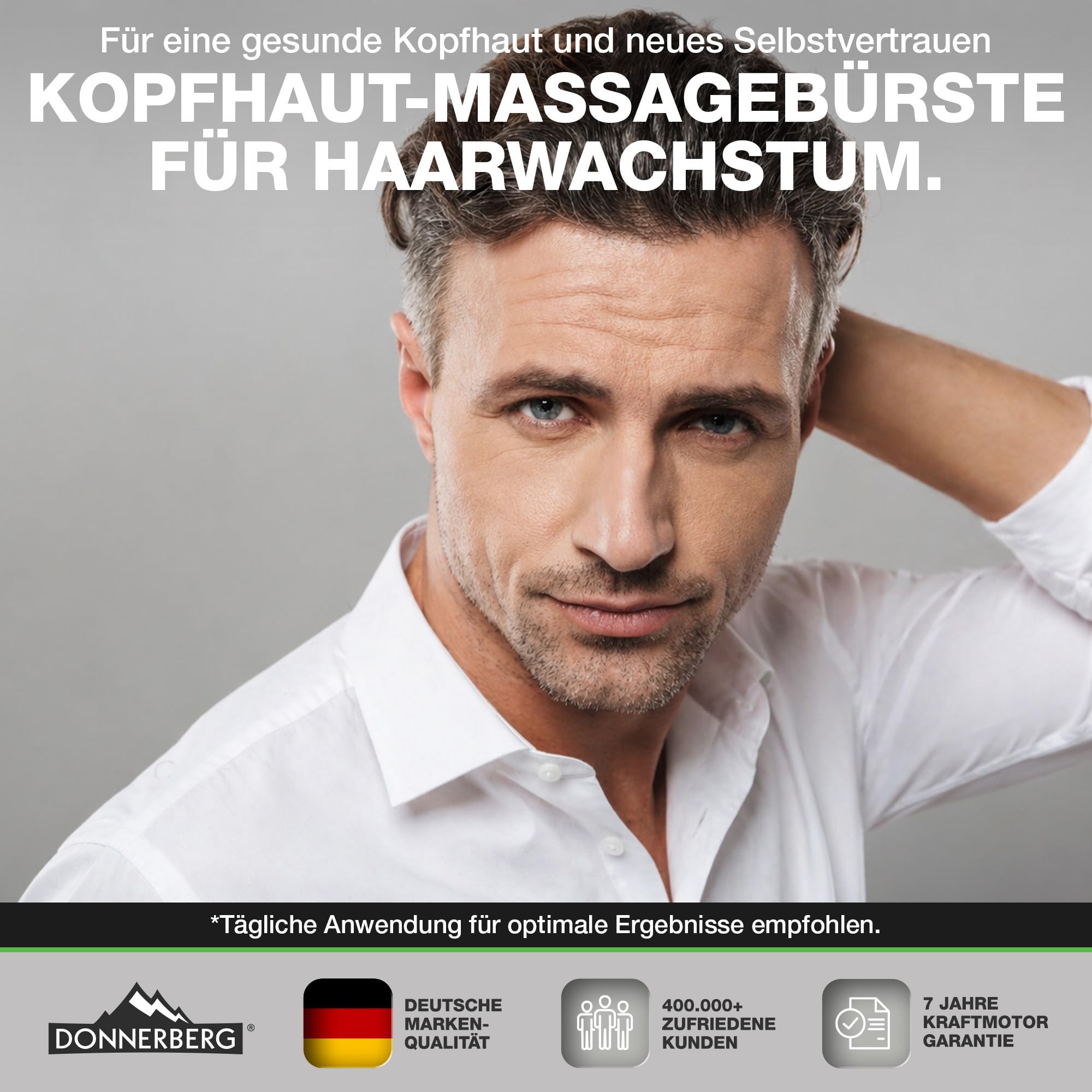DONNERBERG® MIO Kopfmassagebürste mit Rotlicht gegen Haarausfall, Kabellos