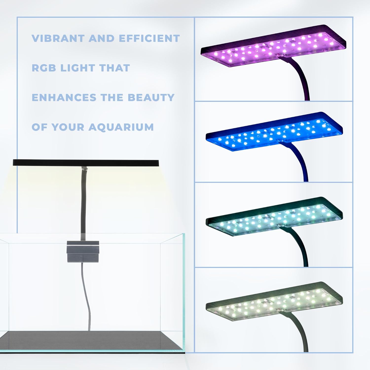 EOS LED Aquarium Light - Adjustable Gooseneck With 7-Mode RGB Settings - Ideal for Planted Tanks, Fish Tanks, Nano Aquariums - N7 RGB