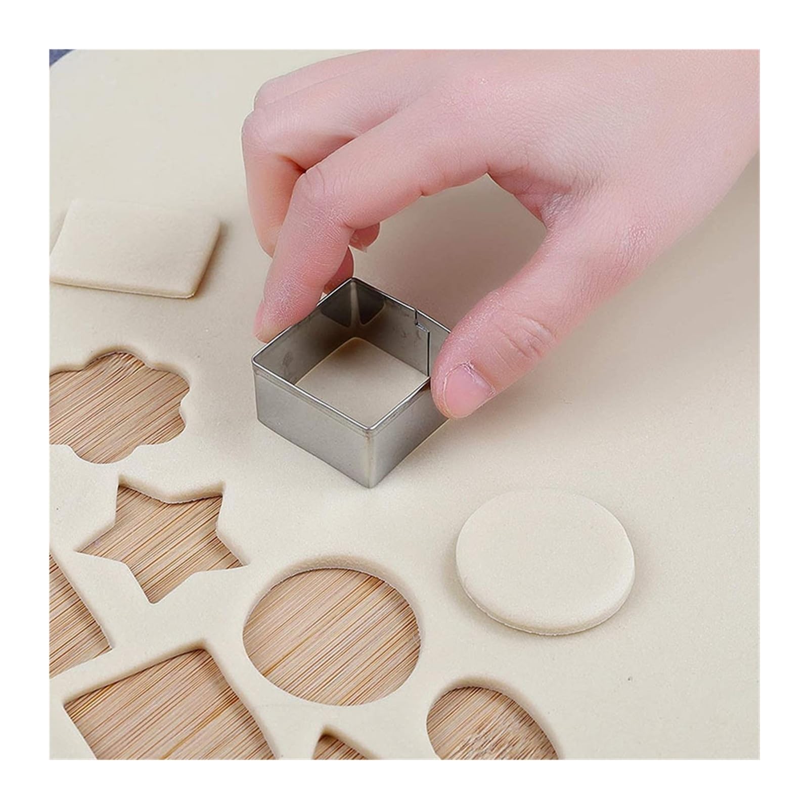 Mini cortador de galletas de Metal, formas geométricas for galletas, juego de prensa fácil, molde for hornear galletas, Fondant(12pcs mini geometric)