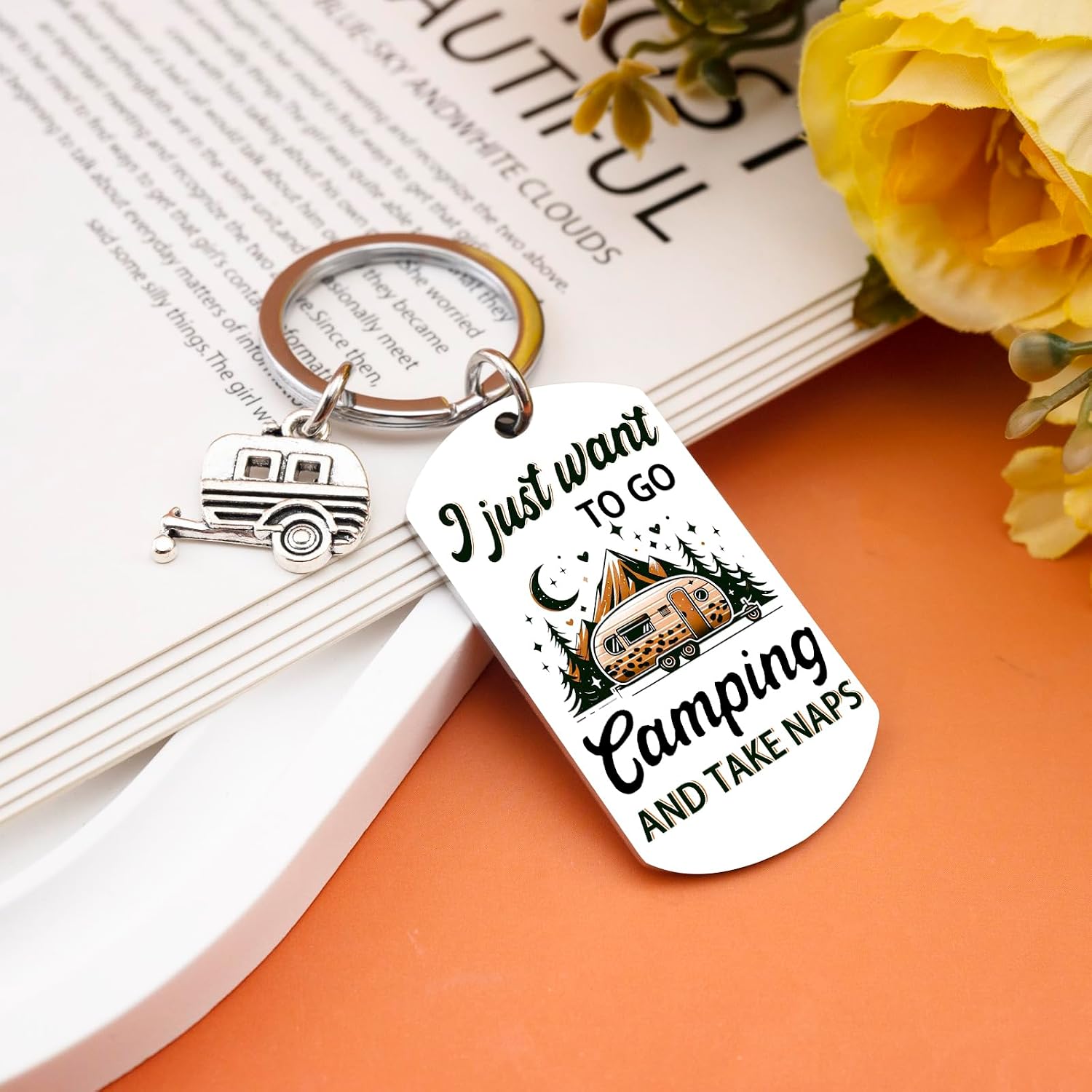Camper Decor Camper Keychain Gifts for Rv Owners Camping Decor Rv Gifts for Campers Camping Gift for Women Men Travel Trailers Campers Accessories