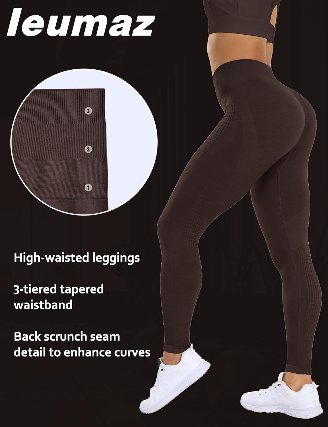 Amplify Scrunch Butt Lifting Leggings for Women Seamless Gym Workout Leggings High Waist Tummy Control Yoga Pants - Image 3