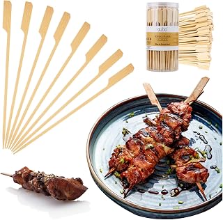 Bamboo Yakitori Skewers – 7 Inch (220 Pack) Paddle Wooden Sticks Grill Skewers for BBQ, Fruits, Appetizers, Fondue