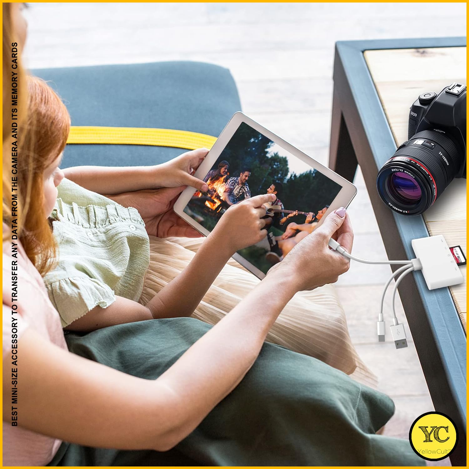 YellowCult 5-in-1 Memory Card Reader - iPhone, Camera & Laptop -8
