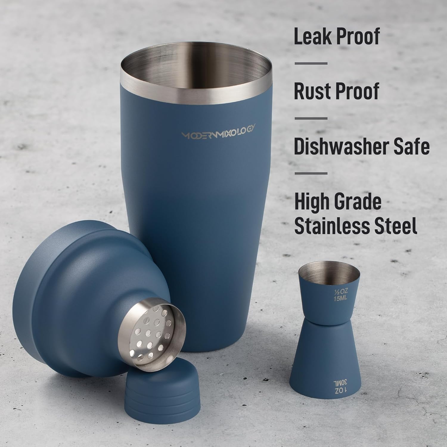 Matte Blue Cotail Shaker Set – Bartender entials with