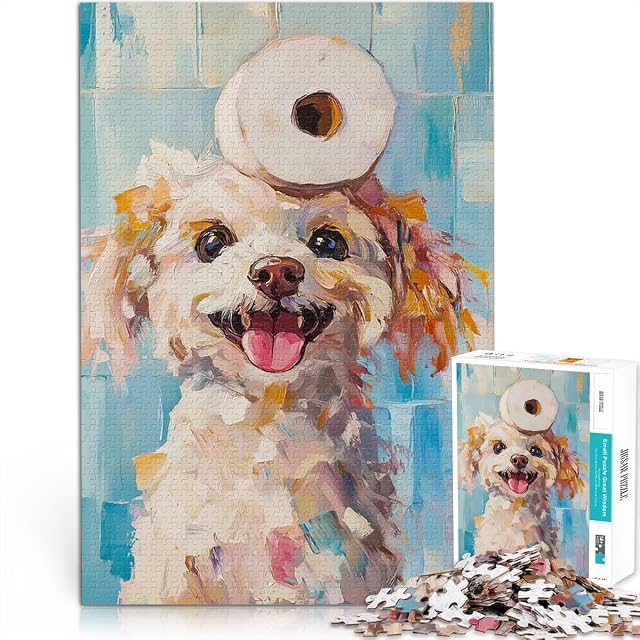 Rompecabezas de 1000 Piezas para Adolescentes Perro con Papel higiénico Corte de precisión Juguetes…