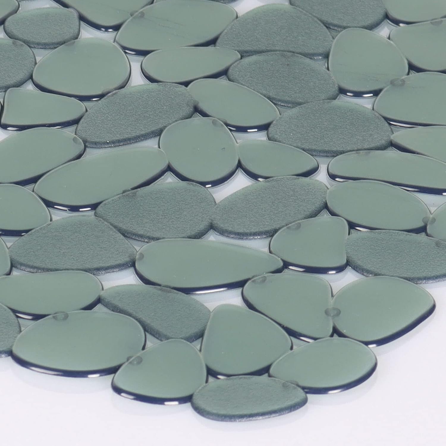 Sink Mat, 2Pcs Adjustable PVC Pebble Sink Protector for Stainless Steel or Porcelain Sink, Dish Drying Mat for Bathroom Kitchen Sink Countertop, 15.8 x 12 inch (2, Green)
