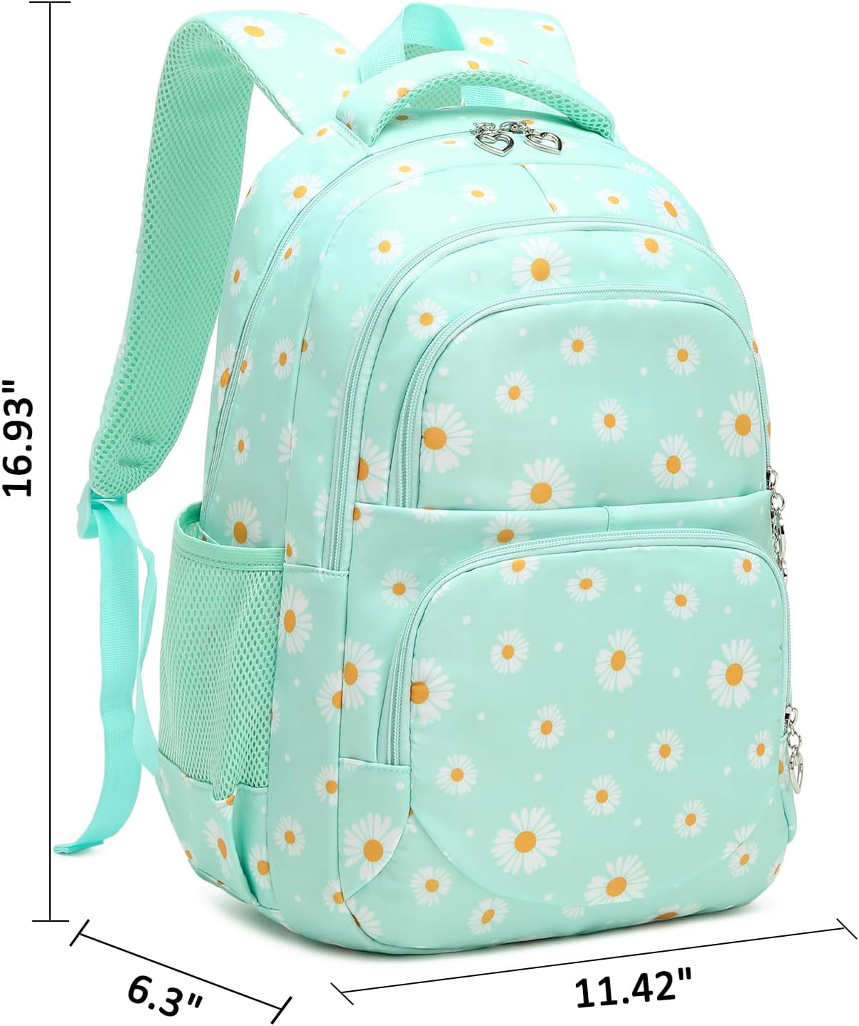 Sugaroom 3Pcs Daisy Prints Backpack for Girls Kids Bookbags set Primary School Backpack Elementary Backpack with Lunch Box and Pencil Case - Image 2