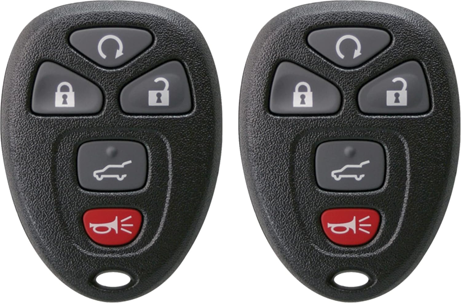 Keyless2Go Replacement for Keyless Entry Car Key Vehicles That Use 5 Button 15913415 OUC60270 OUC60221, Self-Programming - 2 Pack