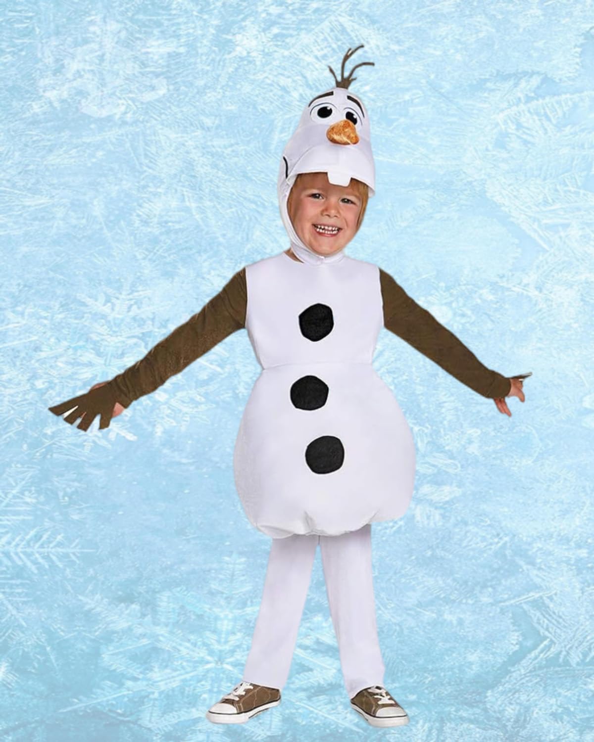 Koongso Snowman Olaf Costume, Snowman Role Play Jumpsuit with Headpiece Tunic - Image 3