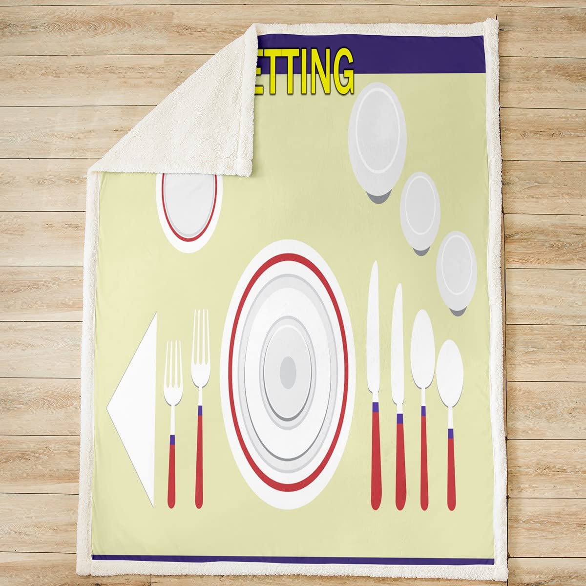 Manta de felpa con diseño de mesa, manta de forro polar, manta educativa de sherpa para niños y niñas, manta mullida tamaño Queen, 90 x 90 pulgadas