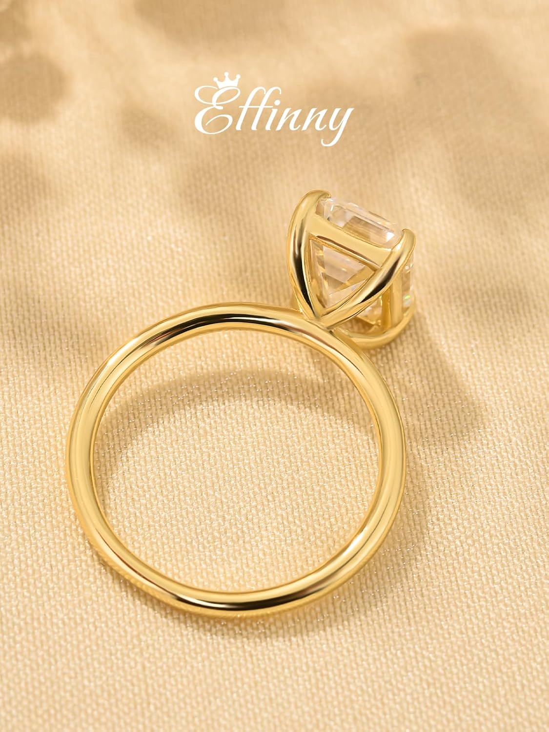 3.5ct Elongated Emerald Cut Moissanite Engagement Ring for Women,Genuine D Color VVS1 Clarity,925 Sterling Silver Solitaire Promise Ring for Wedding,Daily,Travel,Party