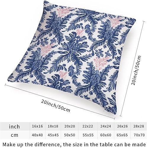 Miniatura 2 de Funda de cojín con diseño de enrejado azul índigo, diseño de flores azul marino, chinoiserie, decoración del hogar, funda de cojín decorativa de