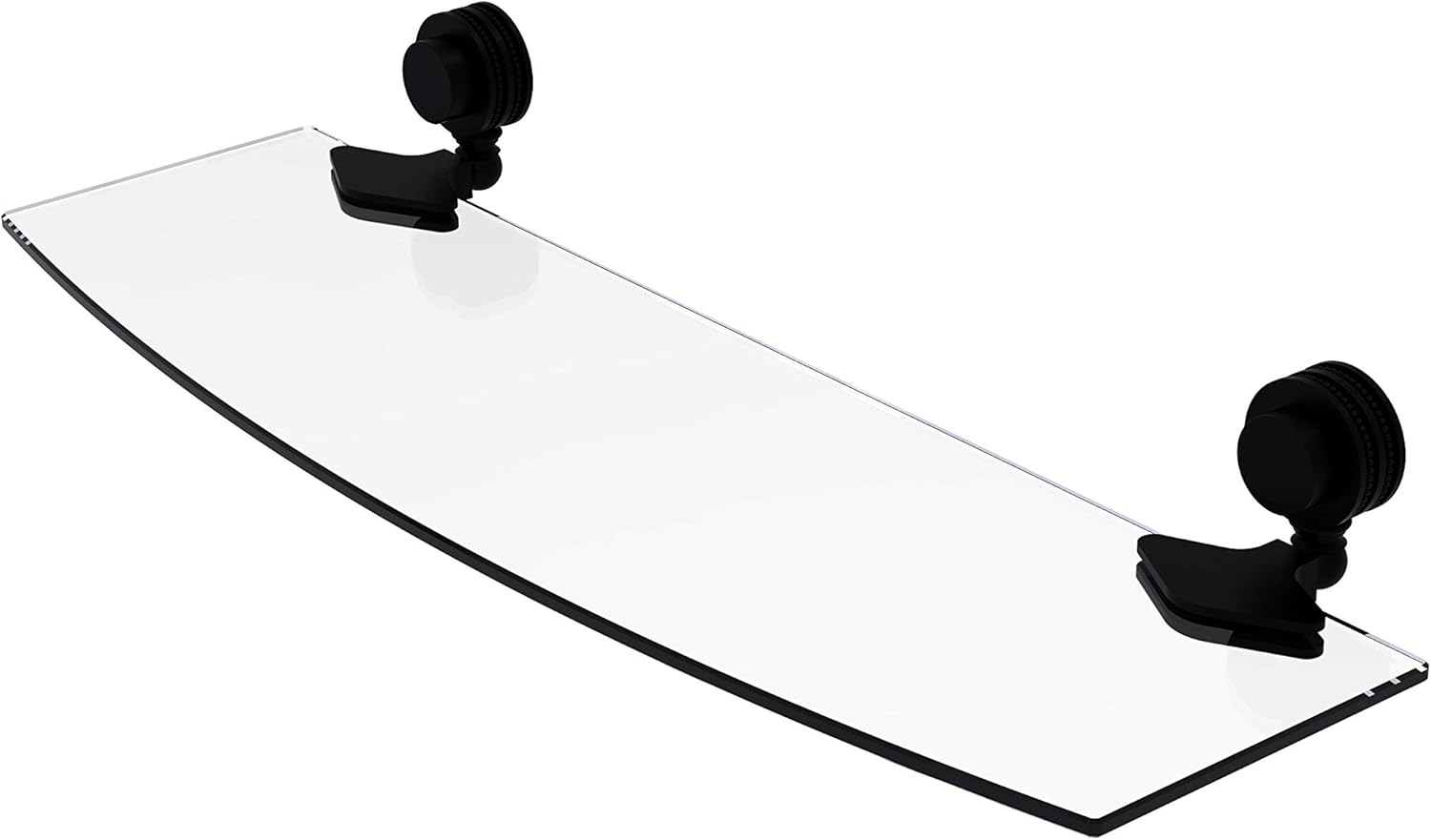 Allied Brass 433D/24-SCH 433 D Venus Collection Inch Dotted Accents Glass Shelf, 24-Inch by 5-Inch, Satin Chrome