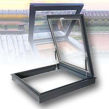 Roof Hatch Door Locks, Roof Access Hatch Security Door, Max Opening Angle 90 Galvanized Pipes, Attic Hatch Cover, for Attic Access,Leisure Cafe