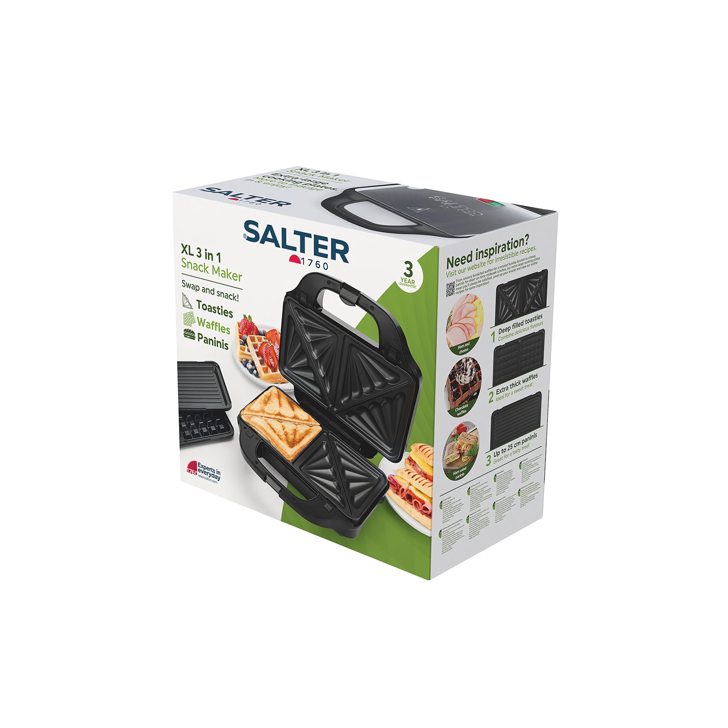 Salter, macchina per snack, EK2143, 3 in 1 stampo per dolcetti 3 in 1 Silver
