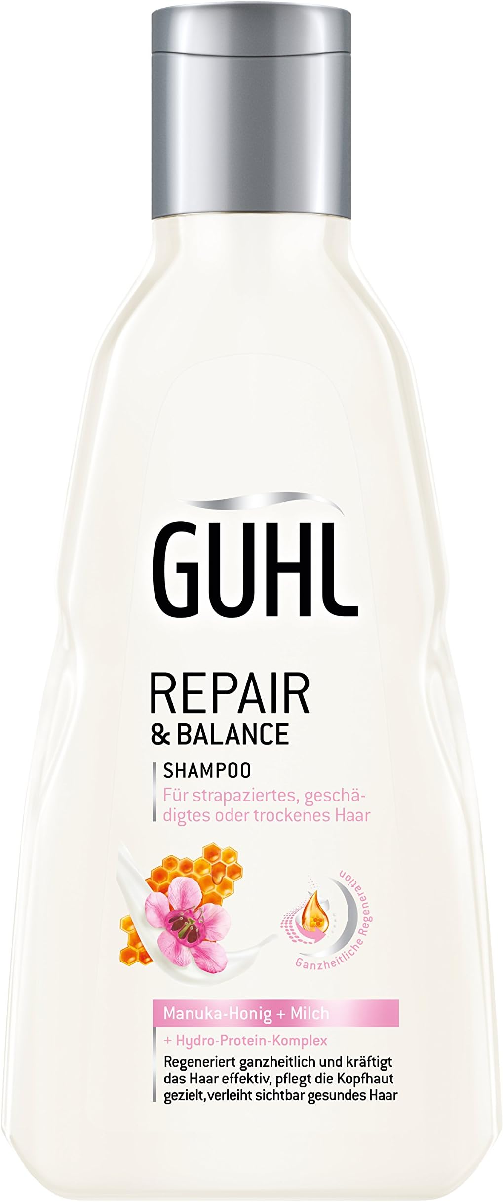 Guhl Repair & Balance Shampoo 2er Pack (2 x 250 ml – with Manuka Honey & Milk – Regenerates and strengthens hair,