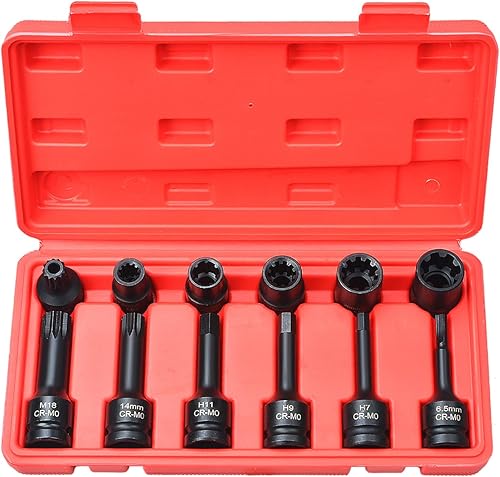 LainKeen Juego de 12 llaves de pinza de freno de impacto, unidad cuadrada de 12 pulgadas, compatible con AudiVWPorscheBenzFordBMW