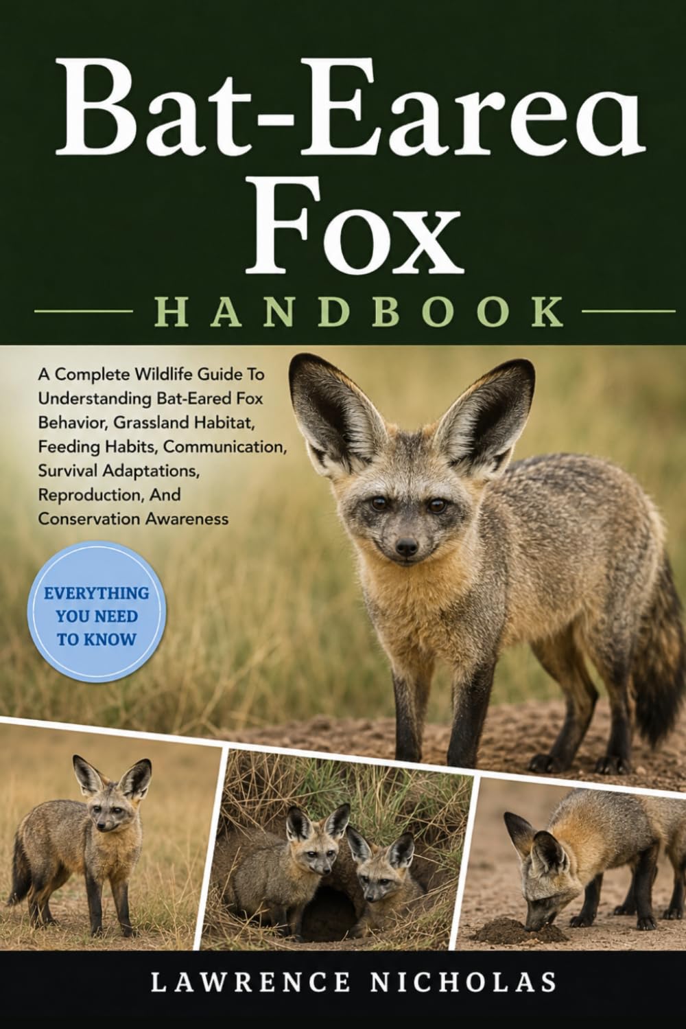 BAT-EARED FOX HANDBOOK: A Complete Wildlife Guide To Understanding Bat-Eared Fox Behavior, Grassland Habitat, Feeding Habits, Communication, Survival ... Reproduction, And Conservation Awareness