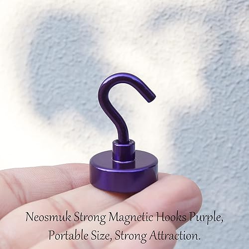 Vista 158 de NEOSMUK - Ganchos magnéticos de alta resistencia con imanes extrafuertes para colgar en refrigerador, crucero, cabinas o parrilla, color blanco
