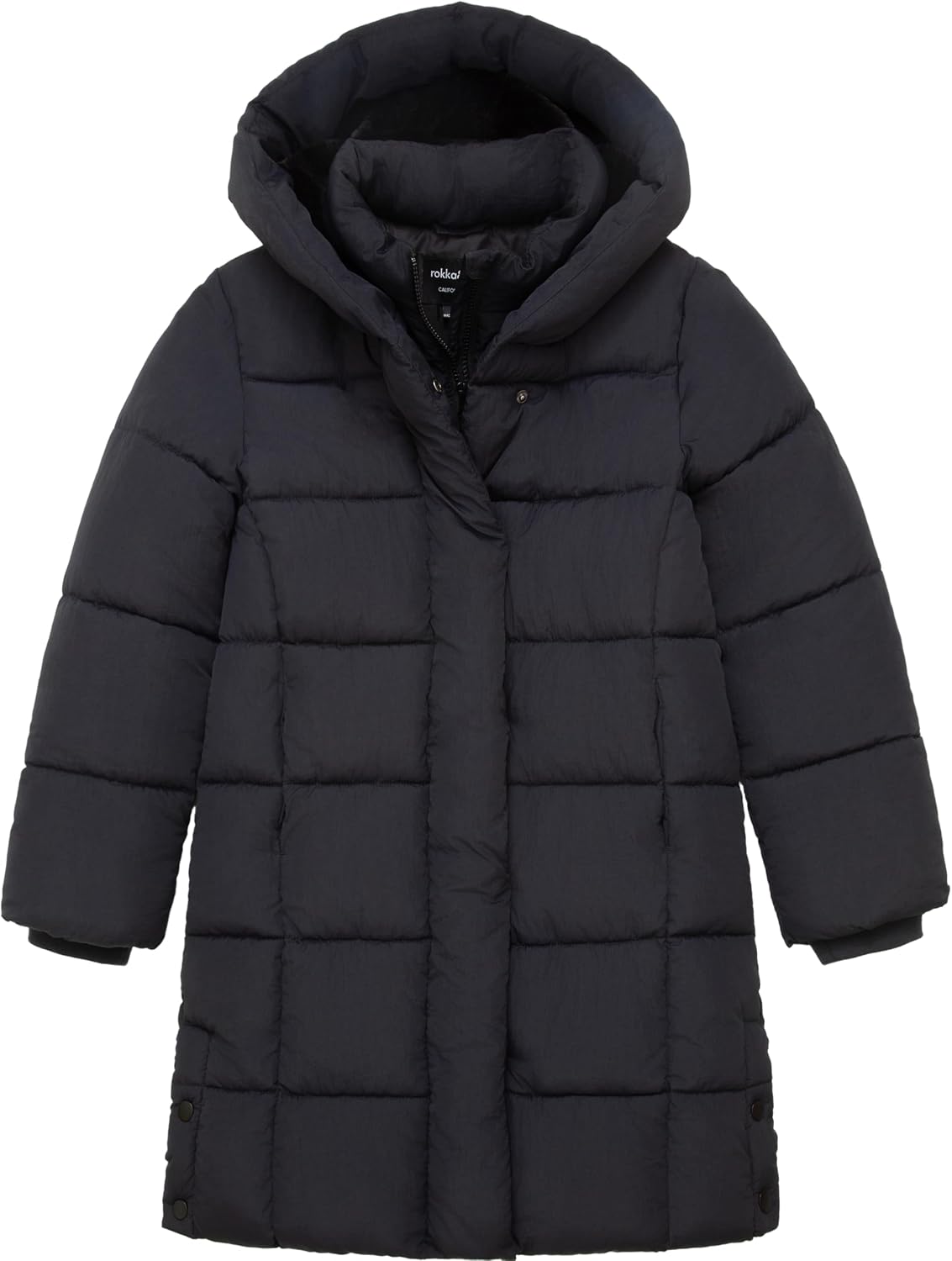 Rokka&Rolla Girls' Knee-Length Puffer Jacket with Soft Mini Fur Lined Hood | Faux Fur Lining And Water-Resistant Shell Make A Knee-Length Hooded Long Winter Coat For Kids In Cold Weather Comfort