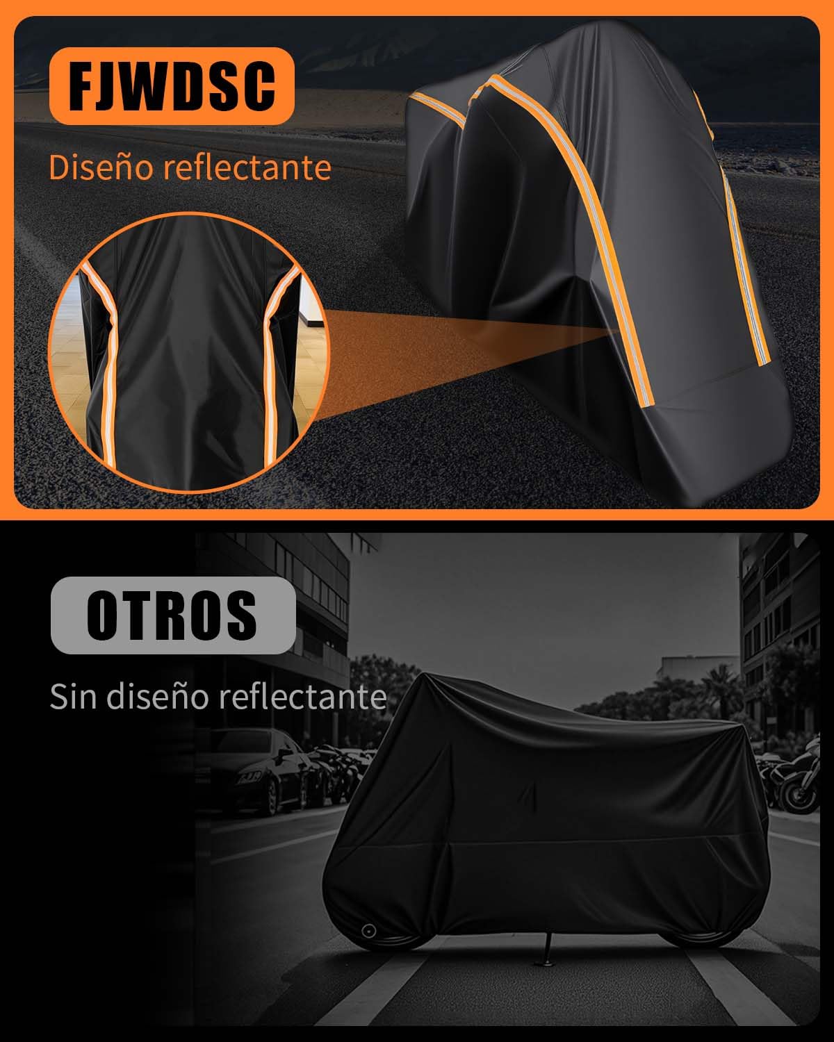 Funda Moto Impermeable Totalmente Cerrada, 220 x 115 x 135 cm | Protección Integral de 360°, Prueba de viento y Polvo, Protección UV, Material Oxford 420D para Scooter Ciclomotor Motocross