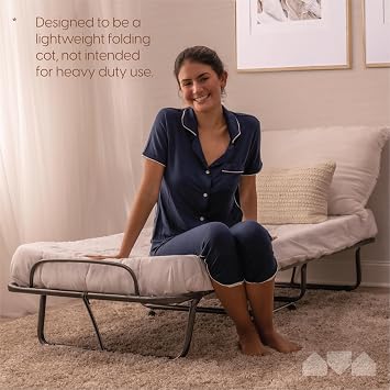 Milliard Lightweight Folding Cot with Mattress 31x74 (not Intended for Heavy Duty use)