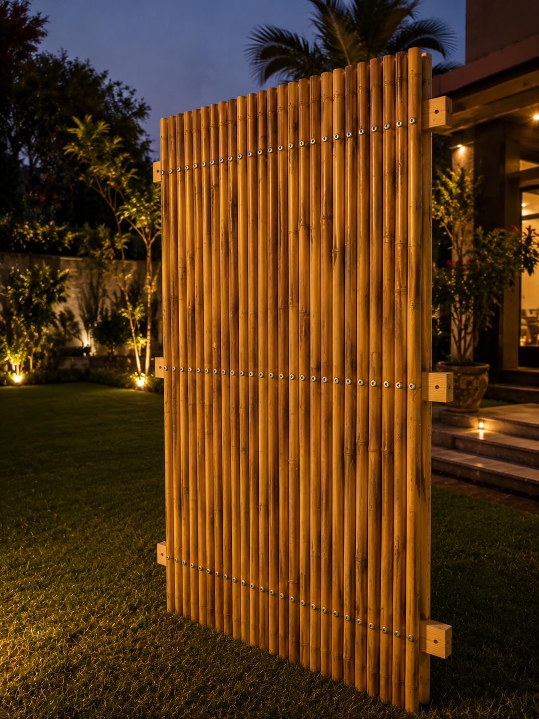 Garden Fence Outdoor (2 Panels - 20by96 Inch Total Running Length) Fence for Garden Fencing Bamnboo Durable Easy Installation Decorative Picket Fence Border Edging for Lawn Pathway & Flower Beds-image-14