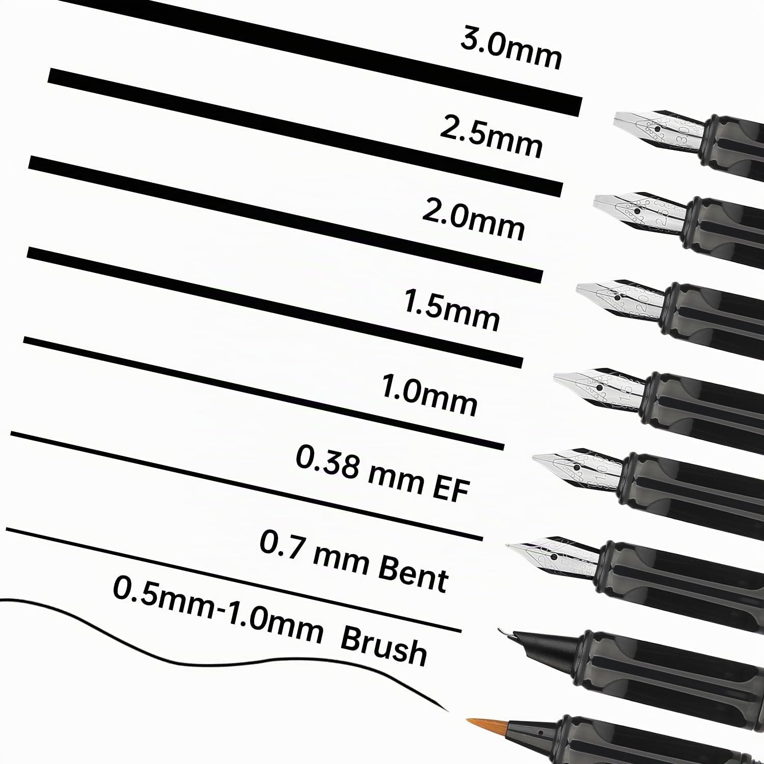 8 stylos plume calligraphie avec différentes plumes, 66 cartouches d'encre (14 couleurs) - Ecriture, dessin, exercices de calligraphie pour débutants GC-F866