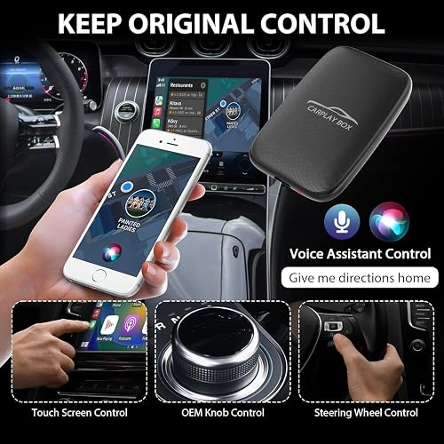 Dongle Carplay sans Fil et Android Auto supportant Netflix/Youtube/TF Card,Car Play AI Box avec câble USBA-C et USBC-C pour Phone Android (Black) - 4