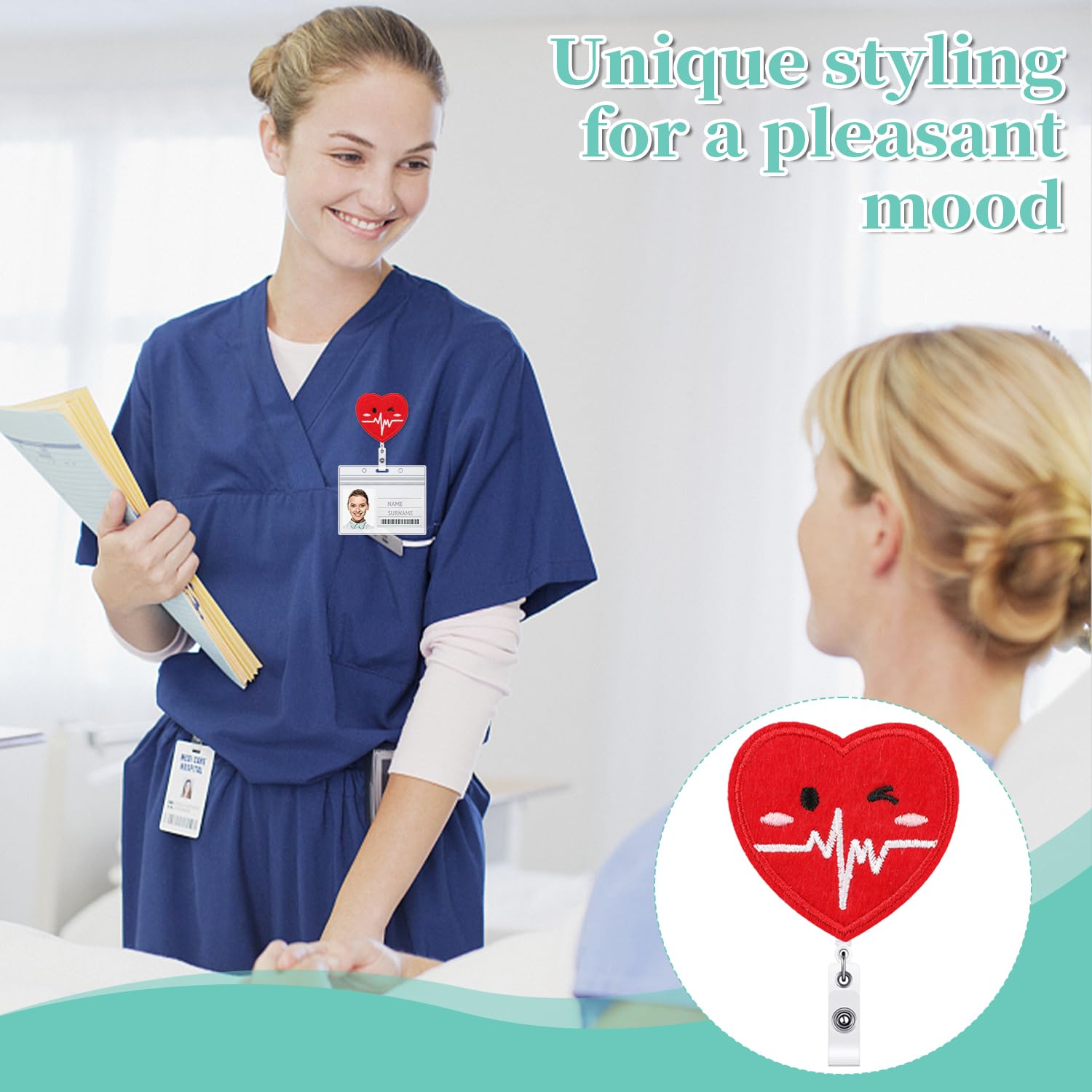 10 Stück Ausziehbarer Badgeholder für Krankenschwestern und Ärzte Id-Kartenhalter Cartoon-Design