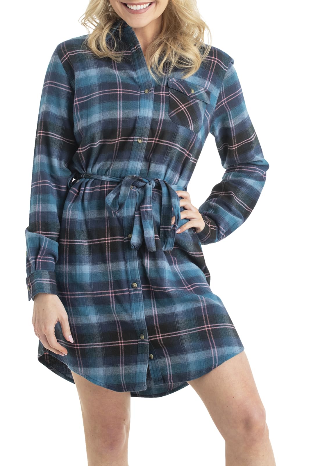 Legendary Whitetails Women's Open Spaces Dress, Pacific Navy Plaid, S