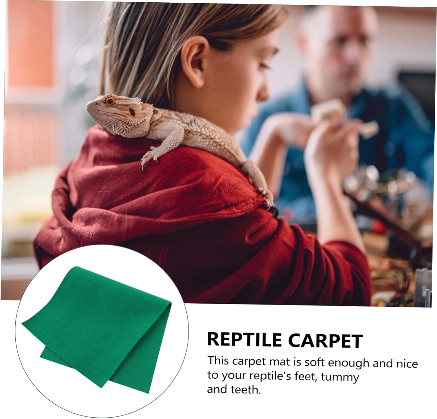 VANZACK Reptile Carpet Liner for PET Cage Soft Polyester Fiber Substrate Mat for Turtles Lizards and Snakes Non-Slip Easy to Clean Reptile Habitat Accessory