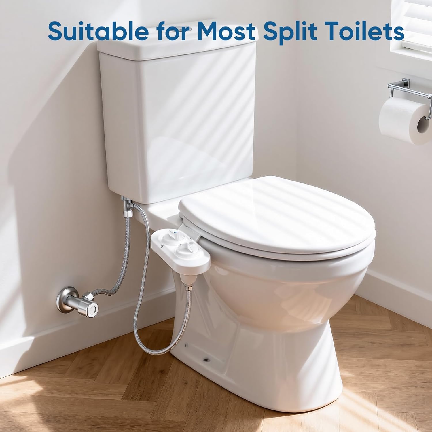 Filtered Bidet Attachment for Toilet Seat, Suitable for Most Toilet Tank, Ultra-Slim Non-Electric Bidet Sprayer，Adjustable Water Pressure，Dual Nozzle Front/Rear Cleaning (White) - Image 5