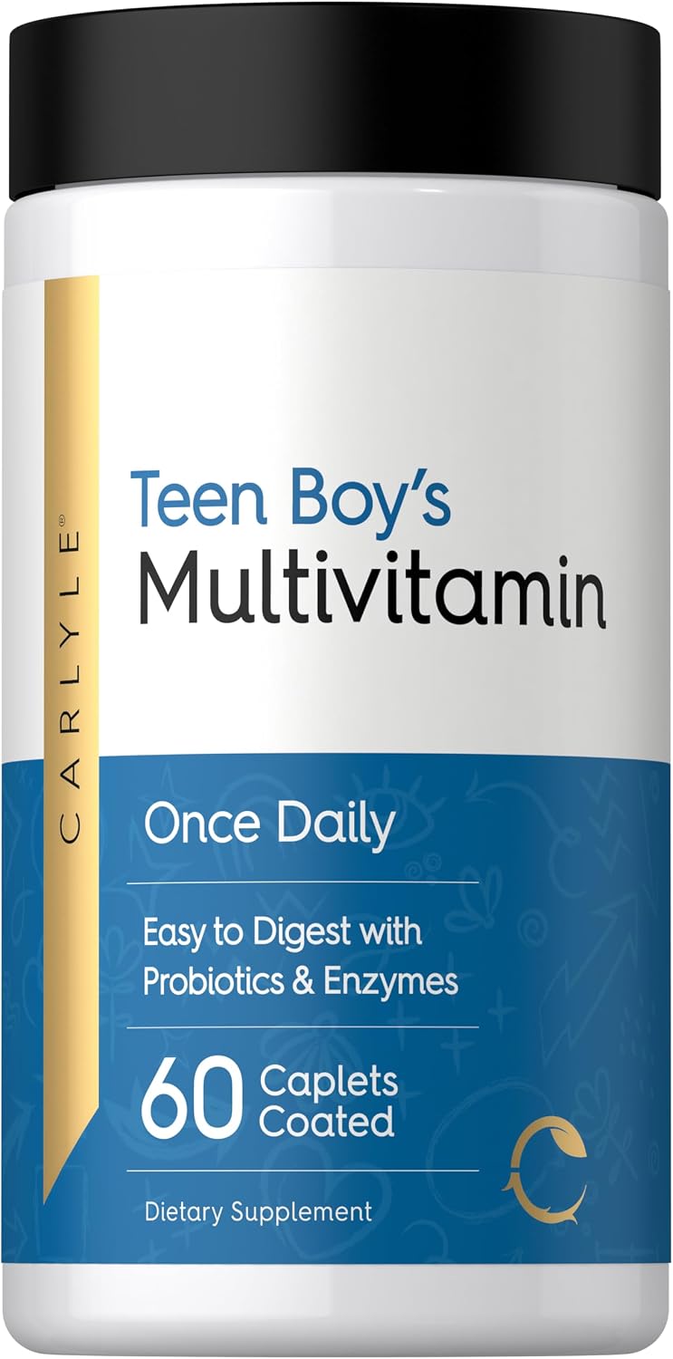 Carlyle Teen Multivitamin for Boys | 60 Caplets | Once Daily